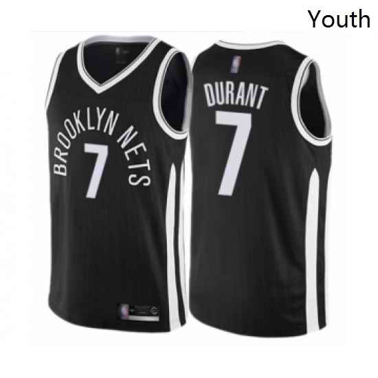 Youth Brooklyn Nets 7 Kevin Durant Swingman Black Basketball Jersey City Edition